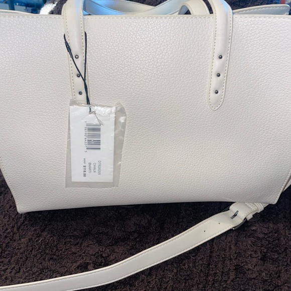 Steve Madden White Pebbled Double-Handle Tote - Picture 5 of 8
